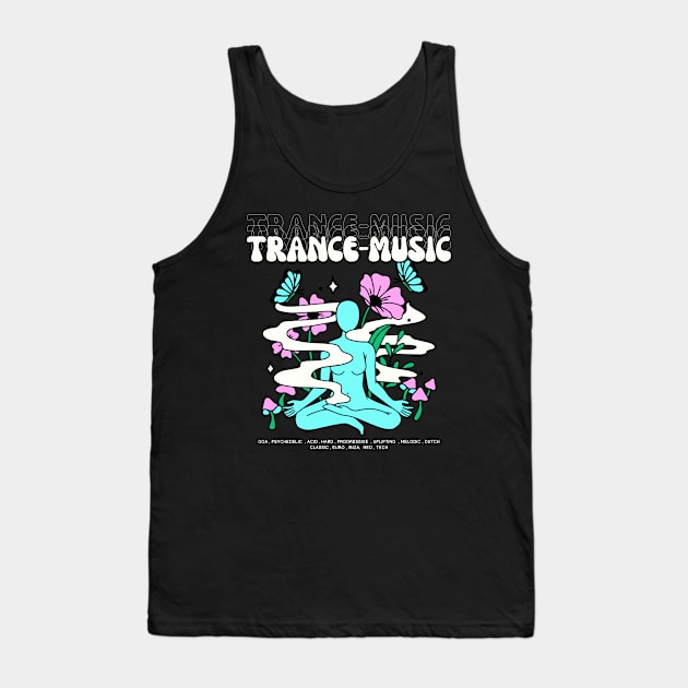 TRANCE  - Music Meditation  (blue/pink) Tank Top by DISCOTHREADZ 